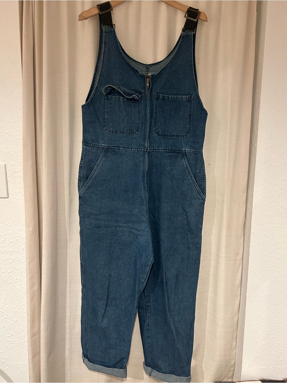 Men’s Small (women’s large) Vintage Dark Blue Denim Jumpsuit Overalls